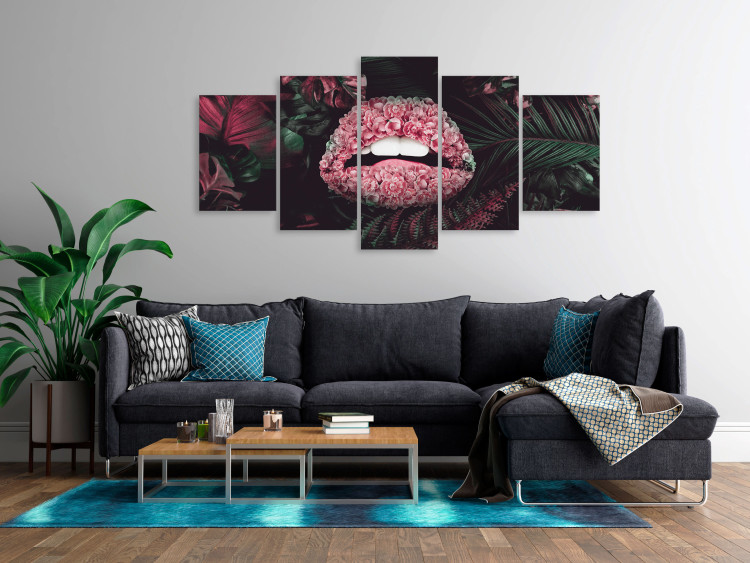 Canvas Print Jungle Kiss (5 Parts) Wide 125036 additionalImage 3