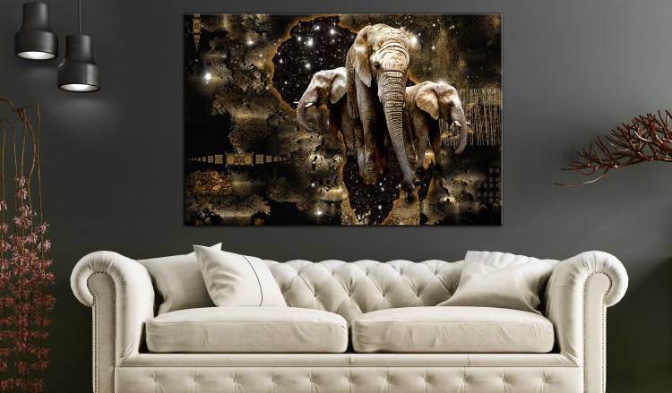 Large canvas print Brown Elephants [Large Format] 125436 additionalImage 6