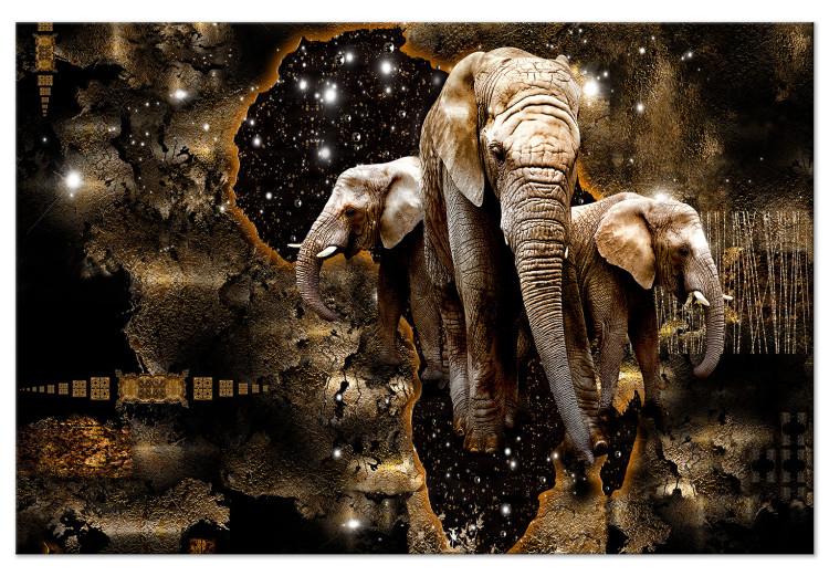 Large canvas print Brown Elephants [Large Format] 125436