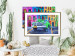 Poster American Classic - green car against a background of colorful architecture 126536 additionalThumb 13