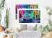 Poster American Classic - green car against a background of colorful architecture 126536 additionalThumb 3