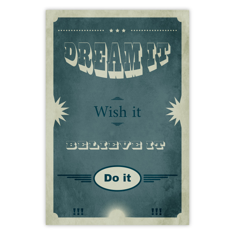 Wall Poster Do It - composition with English text on a background of sea green 129336
