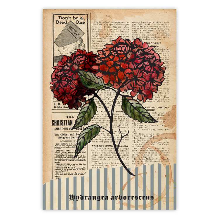 Wall Poster Morning Flowers - vintage composition with blooming plant against text 129436