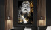 Canvas Print King in Gold (1-part) vertical - fantastical lion on a dark background 129536 additionalThumb 3