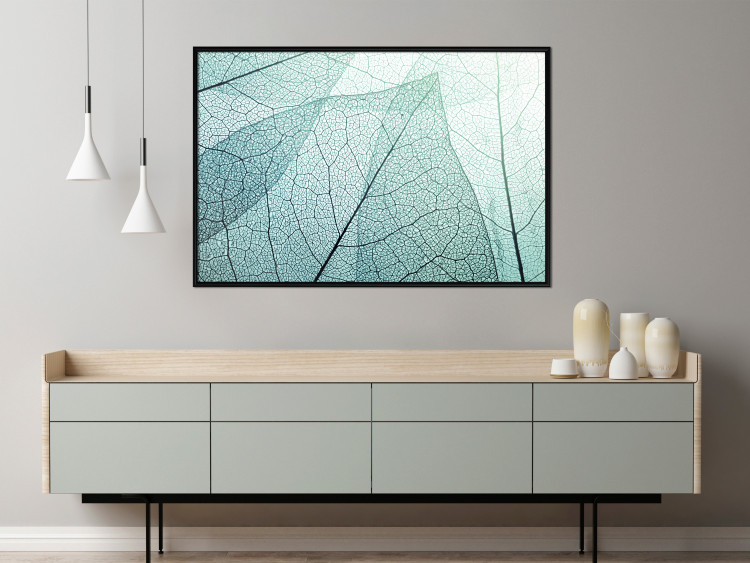 Wall Poster Macro Flora - abstract translucent turquoise leaf 129836 additionalImage 6