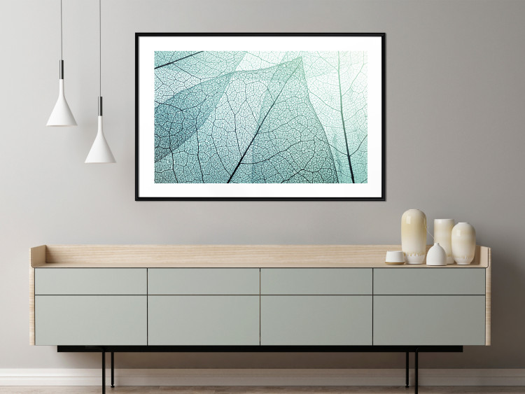 Wall Poster Macro Flora - abstract translucent turquoise leaf 129836 additionalImage 18