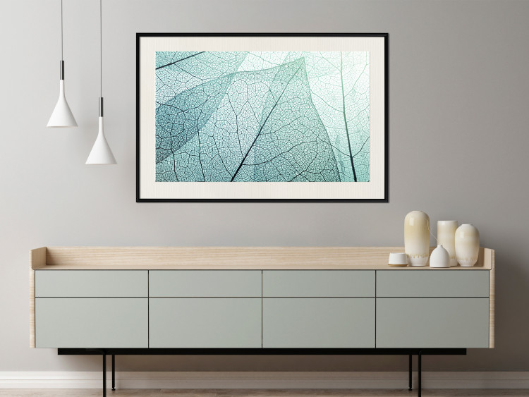 Wall Poster Macro Flora - abstract translucent turquoise leaf 129836 additionalImage 24