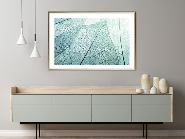 Wall Poster Macro Flora - abstract translucent turquoise leaf 129836 additionalImage 13
