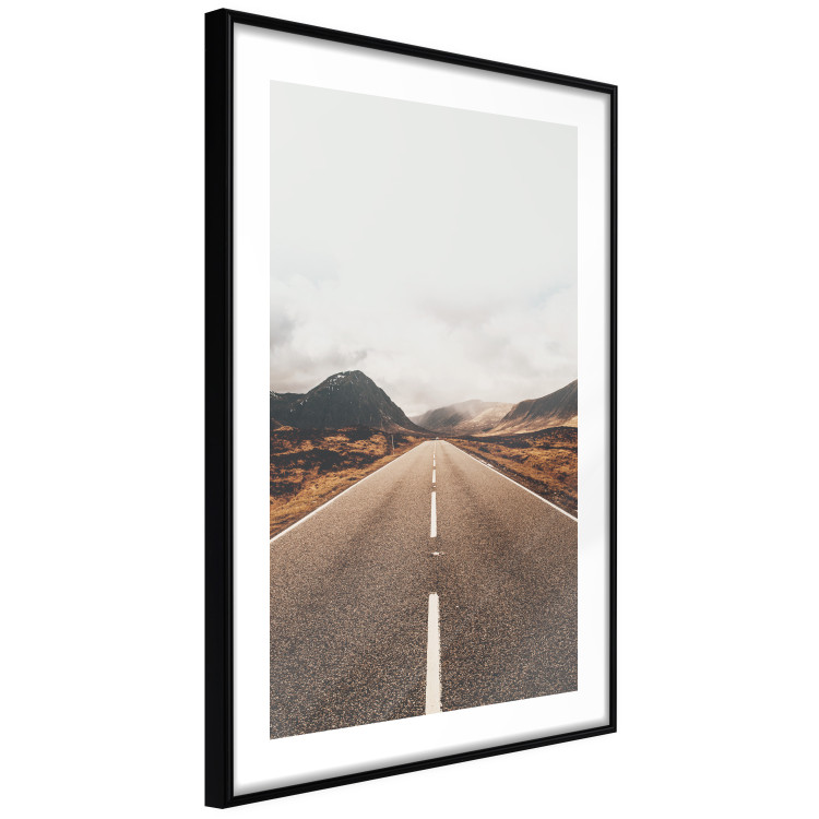 Wall Poster Ahead - landscape of a road amidst yellow and black fields and mountains 130236 additionalImage 8