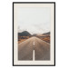 Wall Poster Ahead - landscape of a road amidst yellow and black fields and mountains 130236 additionalThumb 27