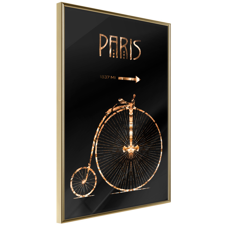 Wall Poster Luxury Ride - golden text and bicycle on a solid black background 130336 additionalImage 14