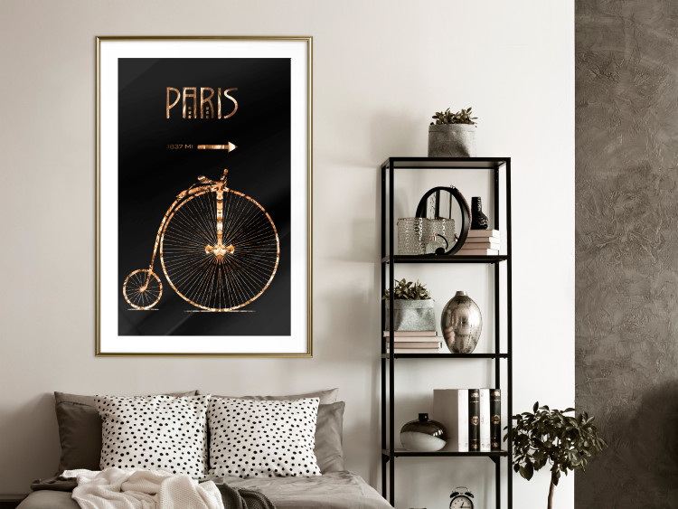 Wall Poster Luxury Ride - golden text and bicycle on a solid black background 130336 additionalImage 15