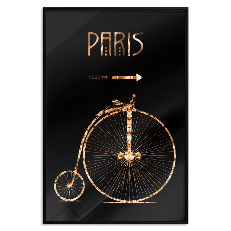 Wall Poster Luxury Ride - golden text and bicycle on a solid black background 130336 additionalImage 20