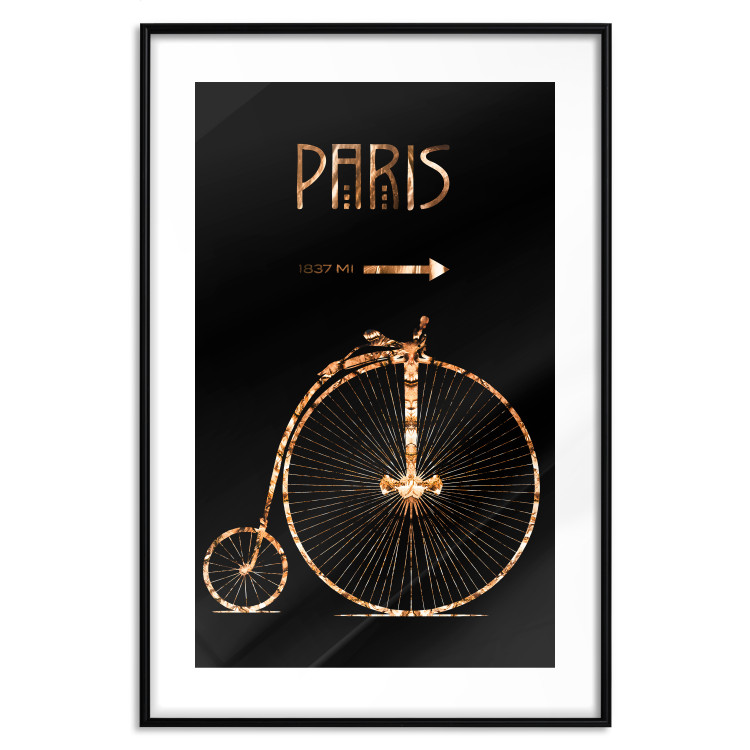 Wall Poster Luxury Ride - golden text and bicycle on a solid black background 130336 additionalImage 18