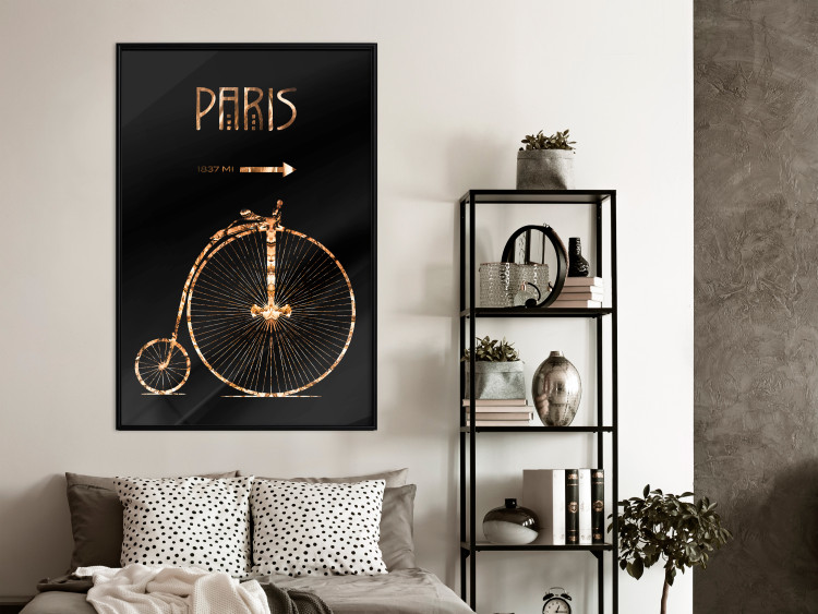 Wall Poster Luxury Ride - golden text and bicycle on a solid black background 130336 additionalImage 4