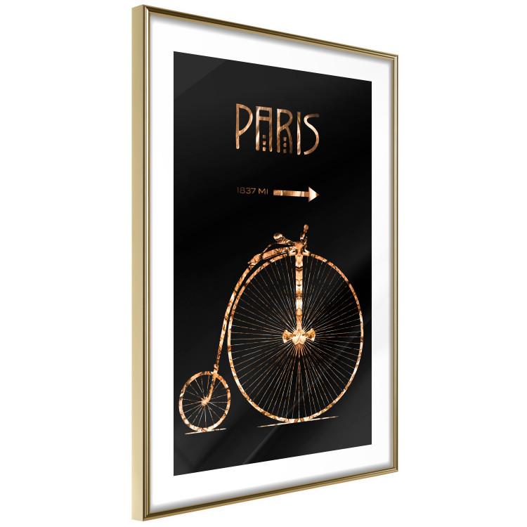 Wall Poster Luxury Ride - golden text and bicycle on a solid black background 130336 additionalImage 9