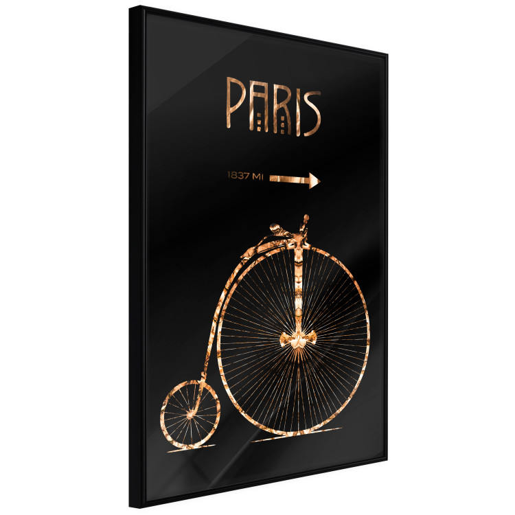 Wall Poster Luxury Ride - golden text and bicycle on a solid black background 130336 additionalImage 11