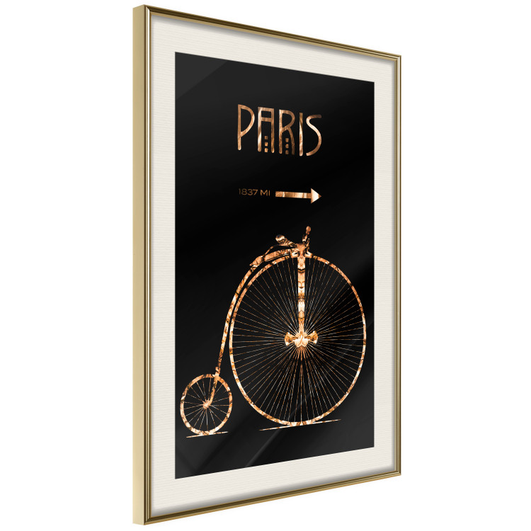 Wall Poster Luxury Ride - golden text and bicycle on a solid black background 130336 additionalImage 3