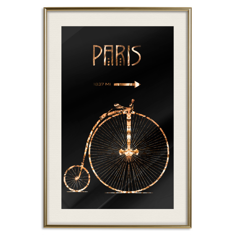 Wall Poster Luxury Ride - golden text and bicycle on a solid black background 130336 additionalImage 21
