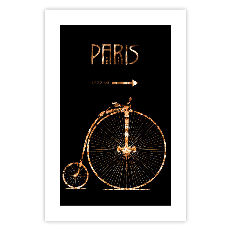 Wall Poster Luxury Ride - golden text and bicycle on a solid black background 130336 additionalImage 26