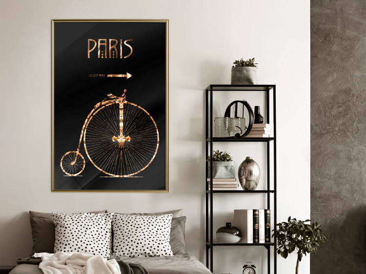 Wall Poster Luxury Ride - golden text and bicycle on a solid black background 130336 additionalImage 7