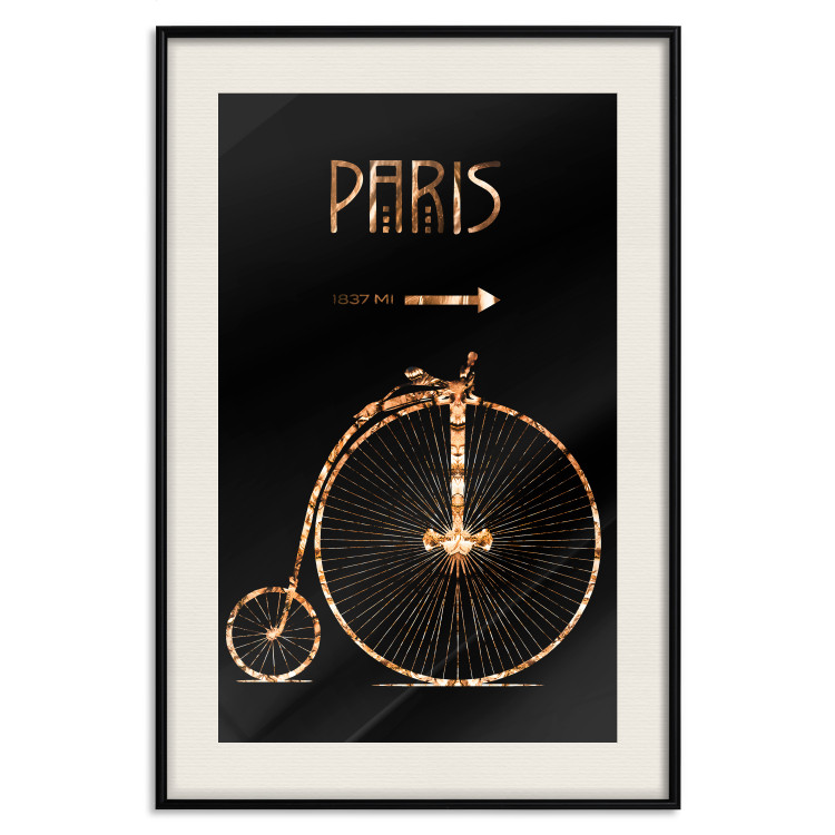 Wall Poster Luxury Ride - golden text and bicycle on a solid black background 130336 additionalImage 20