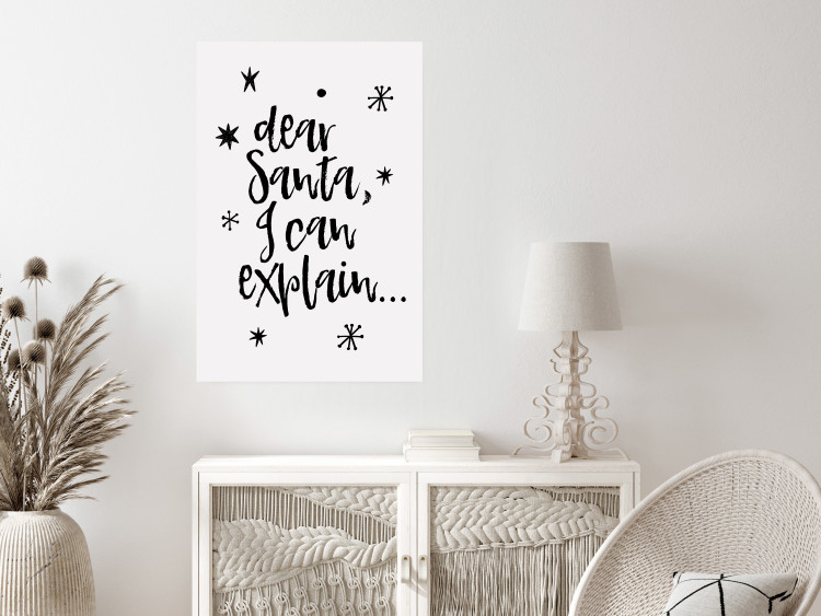 Poster Dear Santa, I can explain... - holiday black text on a light background 130736 additionalImage 4