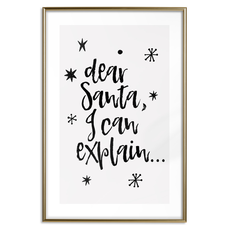 Poster Dear Santa, I can explain... - holiday black text on a light background 130736 additionalImage 27