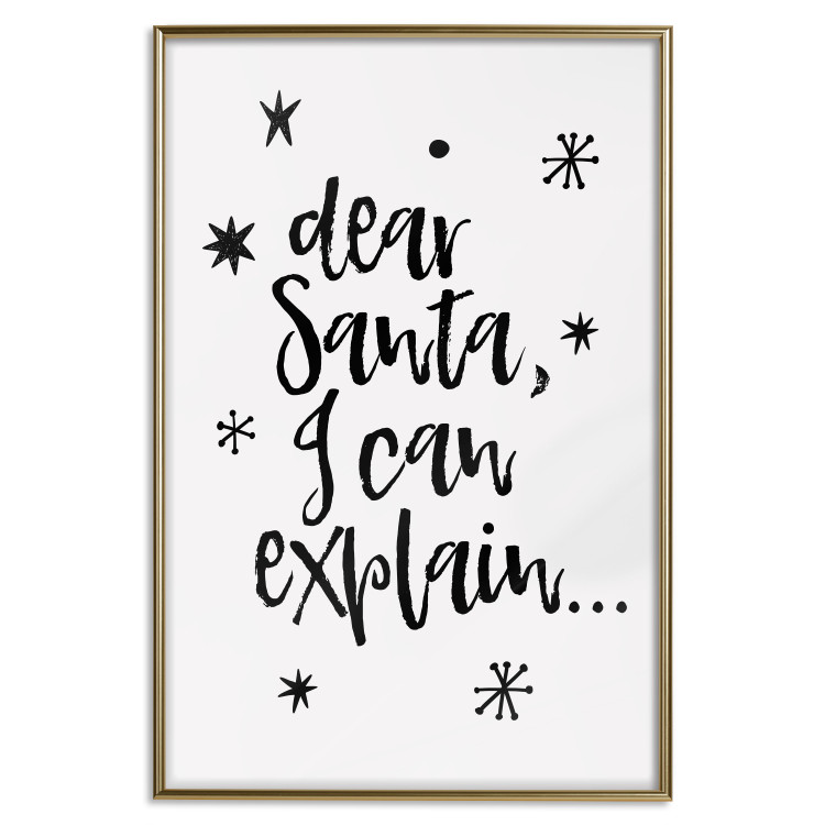 Poster Dear Santa, I can explain... - holiday black text on a light background 130736 additionalImage 18