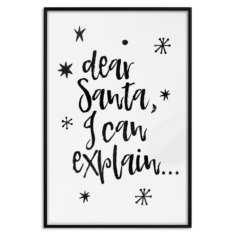 Poster Dear Santa, I can explain... - holiday black text on a light background 130736 additionalImage 19