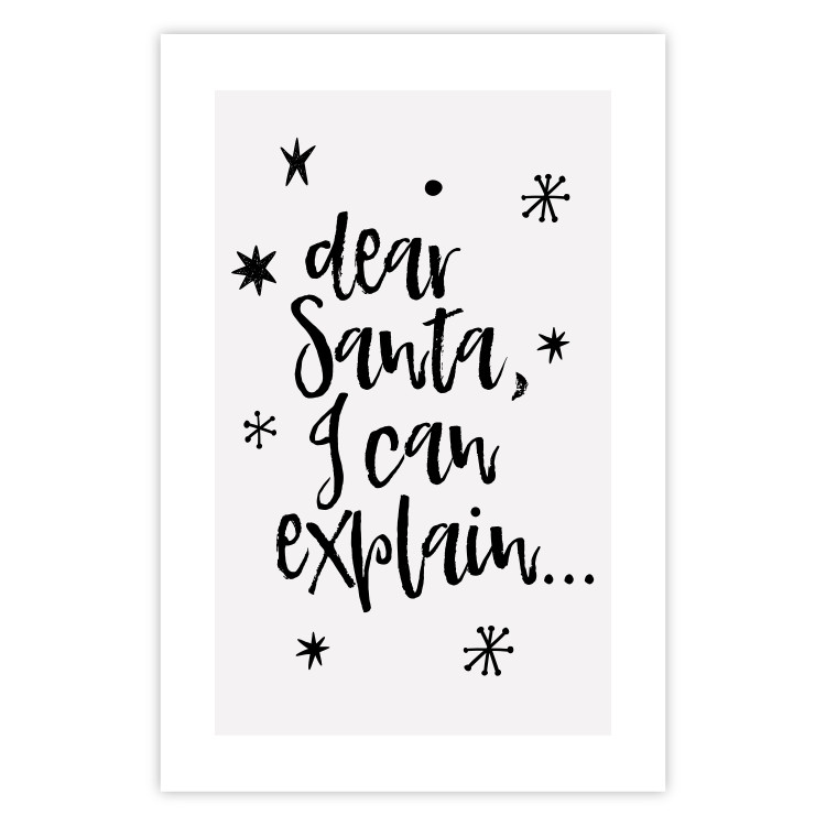 Poster Dear Santa, I can explain... - holiday black text on a light background 130736 additionalImage 17