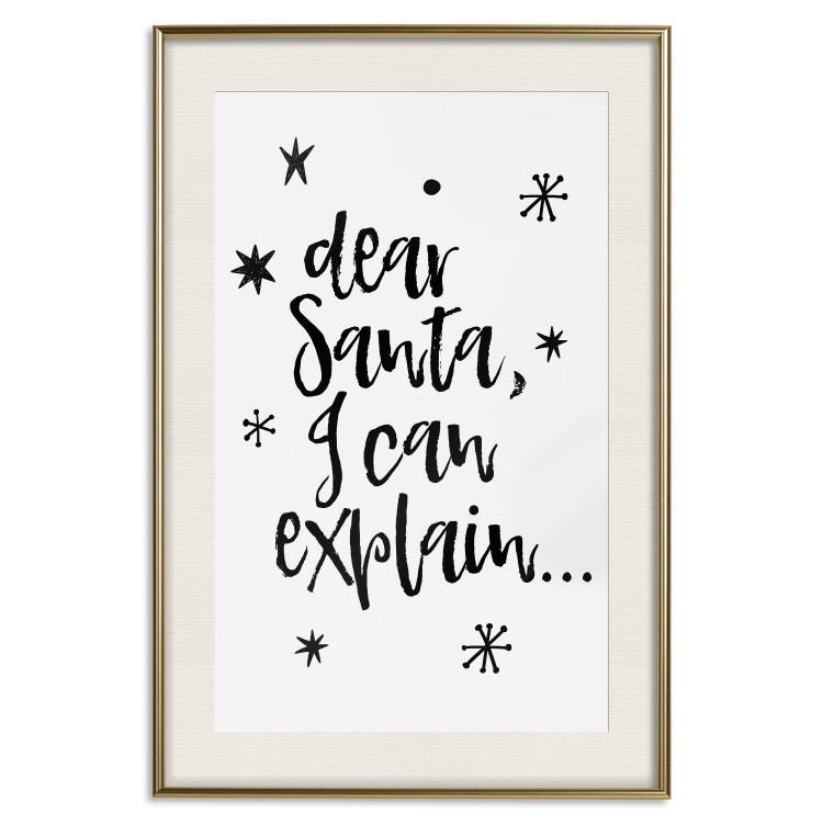 Poster Dear Santa, I can explain... - holiday black text on a light background 130736 additionalImage 22