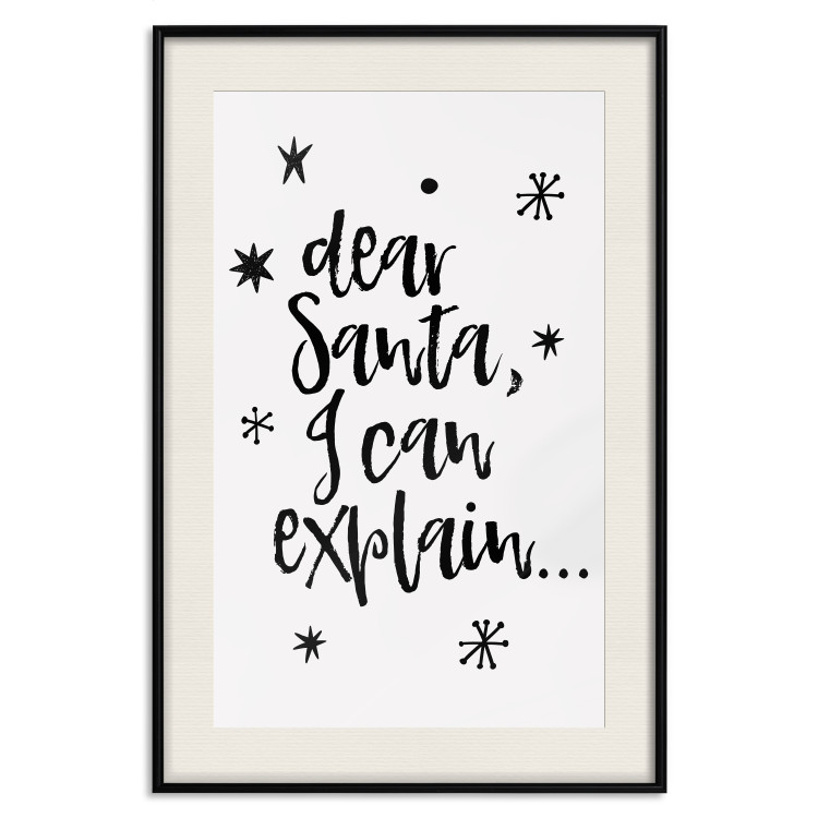 Poster Dear Santa, I can explain... - holiday black text on a light background 130736 additionalImage 24