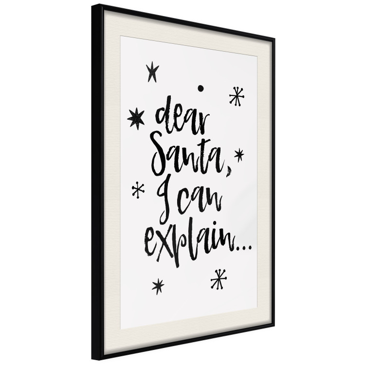 Poster Dear Santa, I can explain... - holiday black text on a light background 130736 additionalImage 2