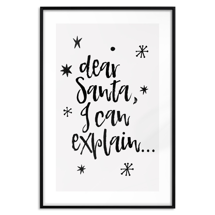 Poster Dear Santa, I can explain... - holiday black text on a light background 130736 additionalImage 23