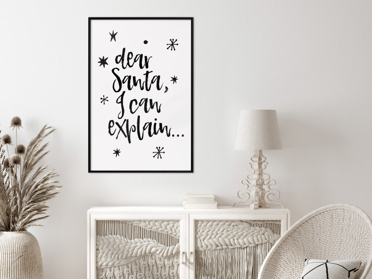 Poster Dear Santa, I can explain... - holiday black text on a light background 130736 additionalImage 6