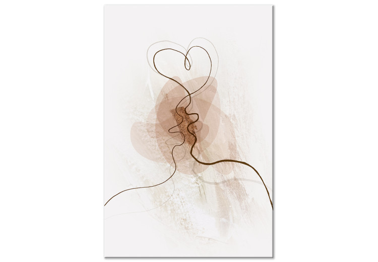 Canvas Art Print Shared Desire (1-piece) Vertical - line art with a boho vibe 130836