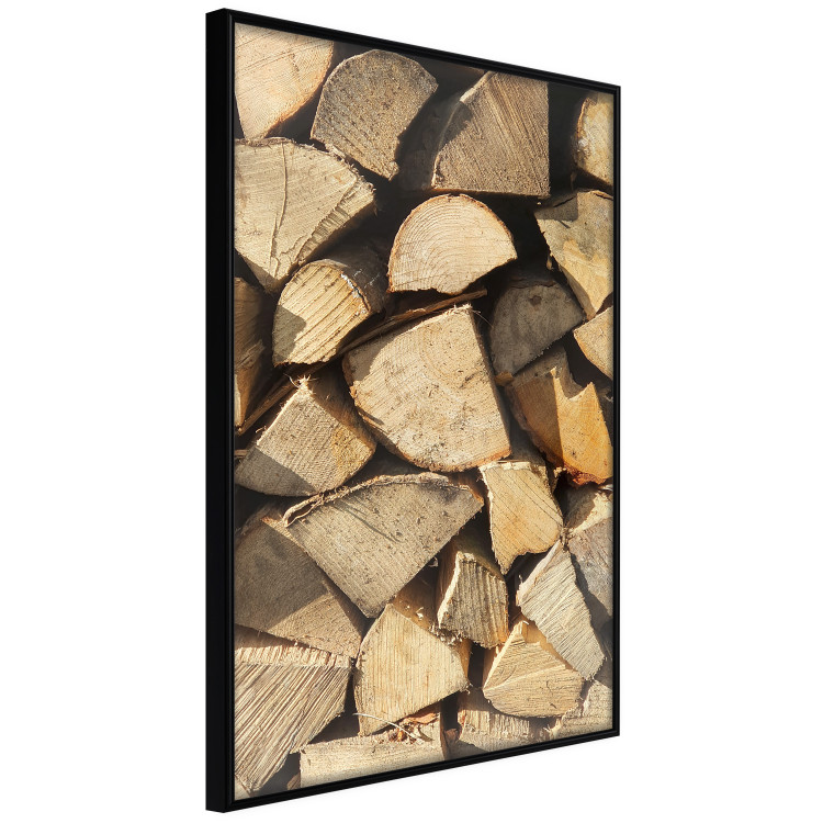 Poster Beauty of Wood - arranged composition of chopped wood into various shapes 131836 additionalImage 11