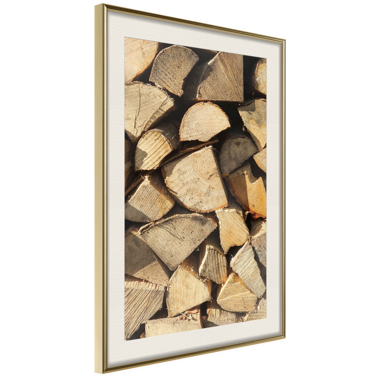 Poster Beauty of Wood - arranged composition of chopped wood into various shapes 131836 additionalImage 3