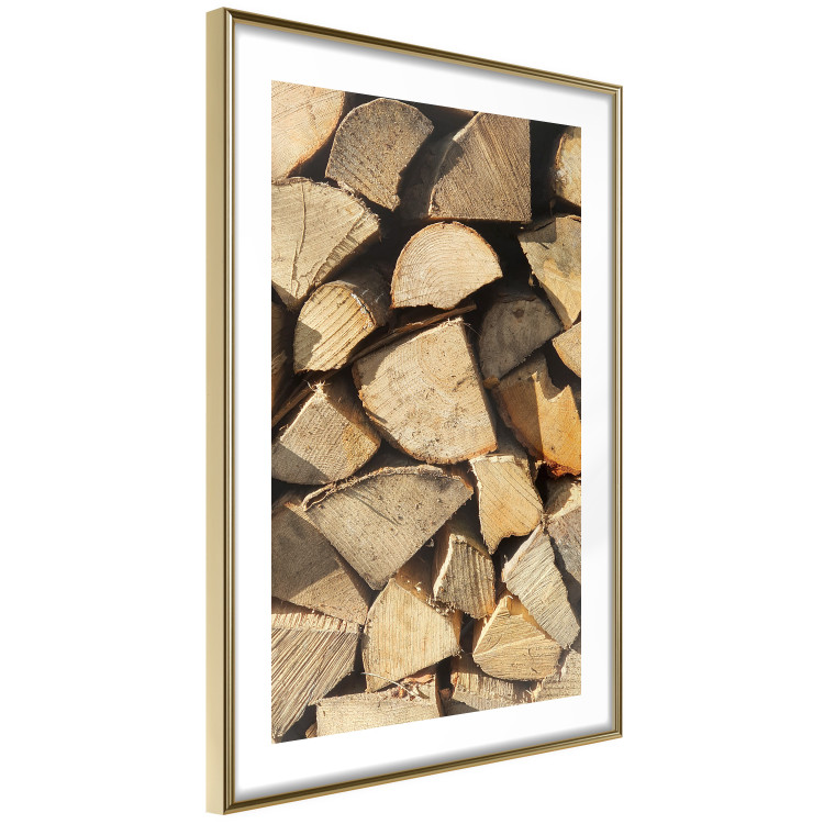 Poster Beauty of Wood - arranged composition of chopped wood into various shapes 131836 additionalImage 9
