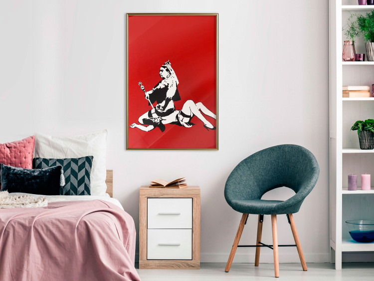 Wall Poster Queen - composition of a woman sitting on a girl in Banksy style 132436 additionalImage 7