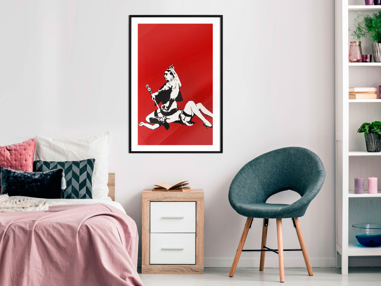 Wall Poster Queen - composition of a woman sitting on a girl in Banksy style 132436 additionalImage 6