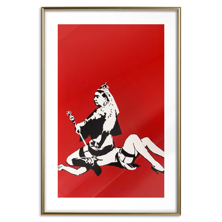 Wall Poster Queen - composition of a woman sitting on a girl in Banksy style 132436 additionalImage 14