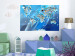 Canvas Art Print A world full of animals - Blue continents with animal images 135136 additionalThumb 3