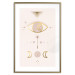 Poster Magical Evening - golden abstraction with moons and an eye on a light background 136536 additionalThumb 26