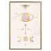 Poster Magical Evening - golden abstraction with moons and an eye on a light background 136536 additionalThumb 12