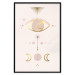 Poster Magical Evening - golden abstraction with moons and an eye on a light background 136536 additionalThumb 11