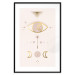 Poster Magical Evening - golden abstraction with moons and an eye on a light background 136536 additionalThumb 27