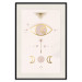 Poster Magical Evening - golden abstraction with moons and an eye on a light background 136536 additionalThumb 24