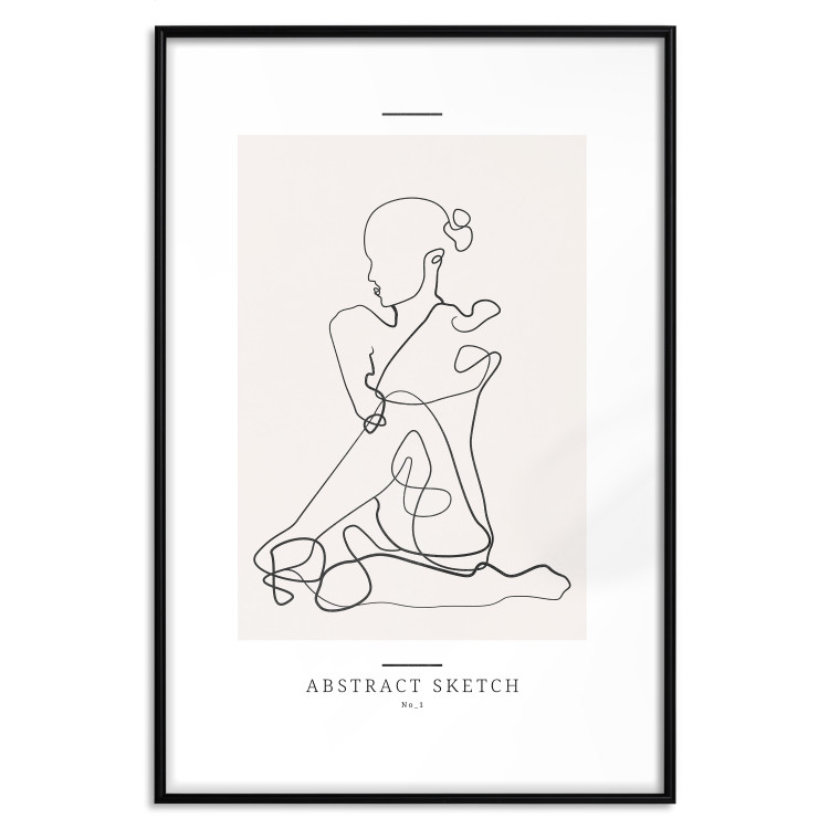 Poster Abstract Sketch - simple lineart with a woman figure and text 137236 additionalImage 19